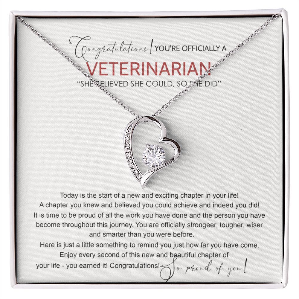 Veterinarian Graduation Gift Necklace, Doctor of Veterinary Medicine Degree Graduation Gifts Necklace Congrats Graduation Pendants Veterinarian Necklace Gift For Her Daughter Granddaughter Forever Love Necklace