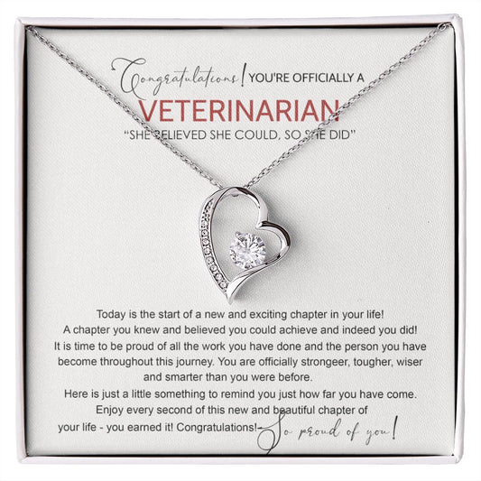 Veterinarian Graduation Gift Necklace, Doctor of Veterinary Medicine Degree Graduation Gifts Necklace Congrats Graduation Pendants Veterinarian Necklace Gift For Her Daughter Granddaughter Forever Love Necklace
