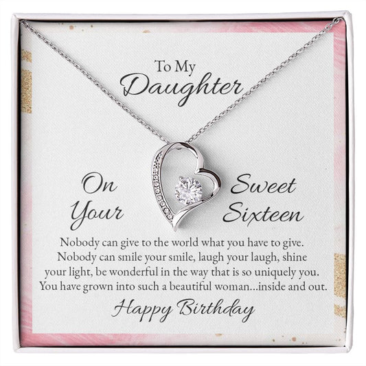 Mother and Daughter Necklace for Girls, To My Daughter Gift Necklace from Mom, Birthday Christmas Gift Graduation Gifts for Daughters, Jewelry Pendant Present for Daughter, Mother Daughter Gift 43 Forever Love Necklace