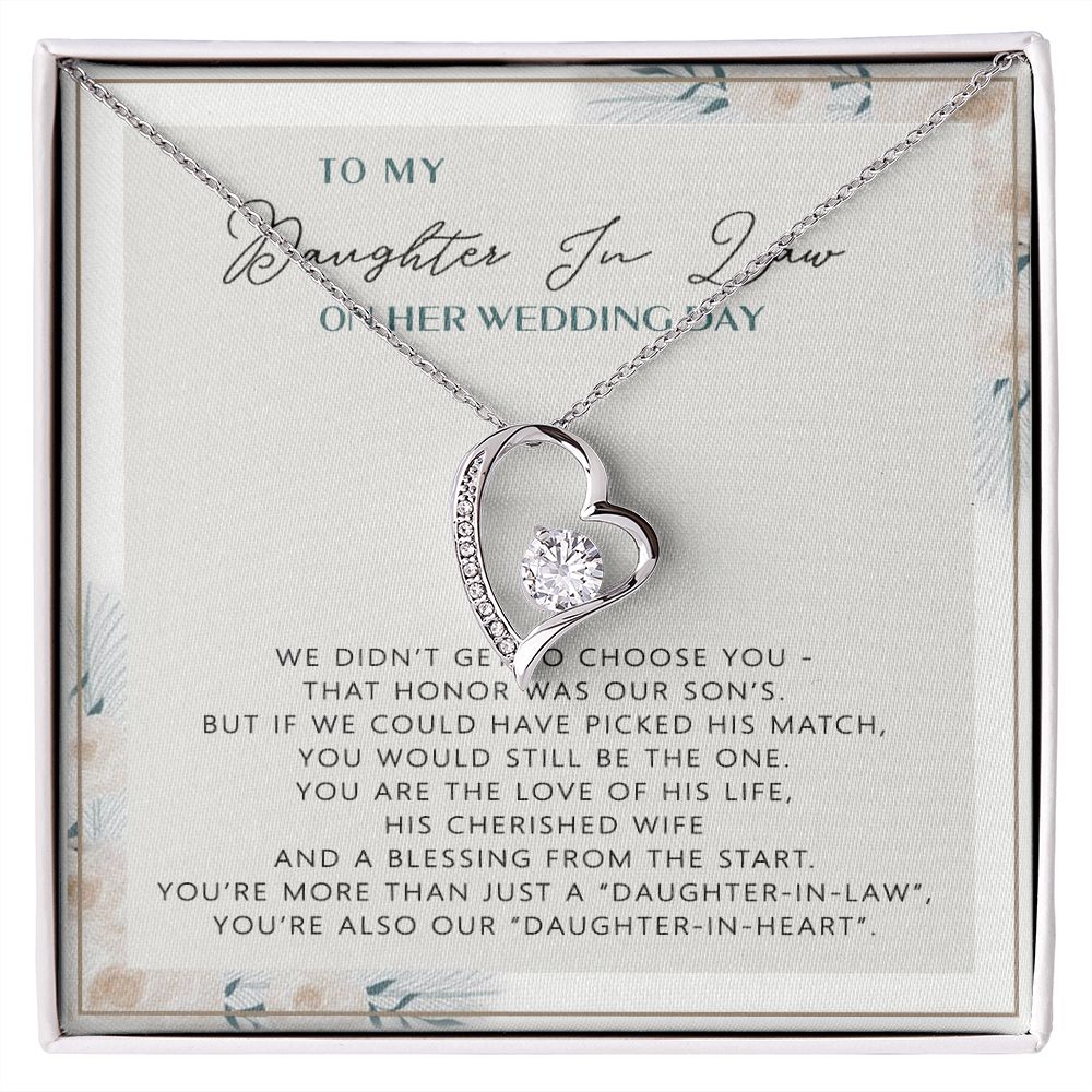 Wedding Gift From mother On Wedding Day To My Daughter-in-law Wedding Day Forever Love Necklace