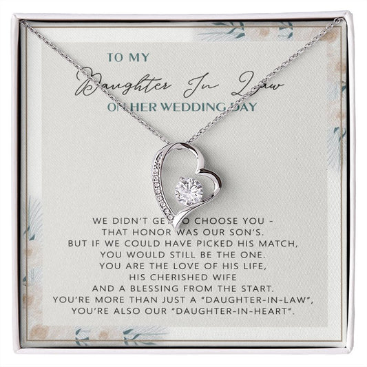 Wedding Gift From mother On Wedding Day To My Daughter-in-law Wedding Day Forever Love Necklace