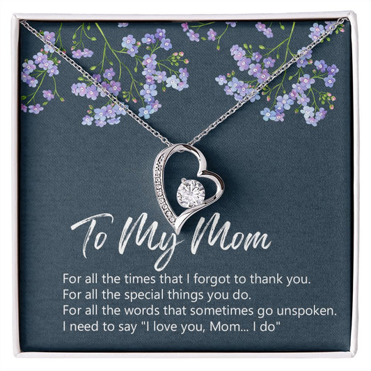 To My Mom Necklace Jewelry Gift, Birthday Gift For Mom, Mother's Day Gift For Mom, Message Card Jewelry Gift For Mom, Meaningful Mom Gift Forever Love Necklace