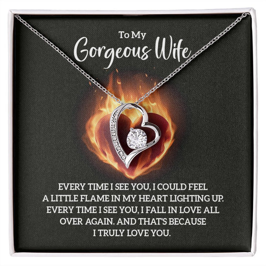 Birthday Gifts For Wife, Necklace Gifts For Wife From Husband, To My Wife Jewelry For Women , To My Wife Necklace  from Husband Wedding Anniversary Present For Wife, Beautiful Wife Jewelry Christmas32 Forever Love Necklace