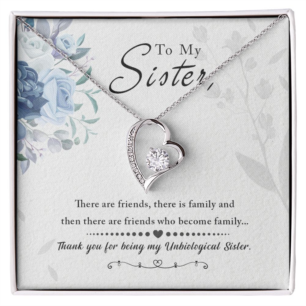 Unbiological Sister - Friends who become family Forever Love Necklace