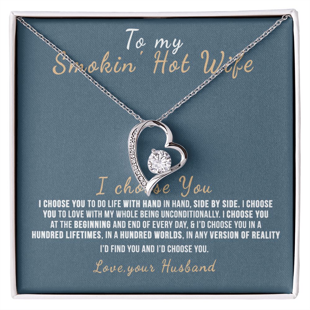 To My Wife Necklace from Husband, Personalized Necklace for Women, Luxury Necklace for Wife from Man Men, Wedding Anniversary Present For Wife, Beautiful Wife Jewelry Christmas Birthday Gift For Wife12 Forever Love Necklace