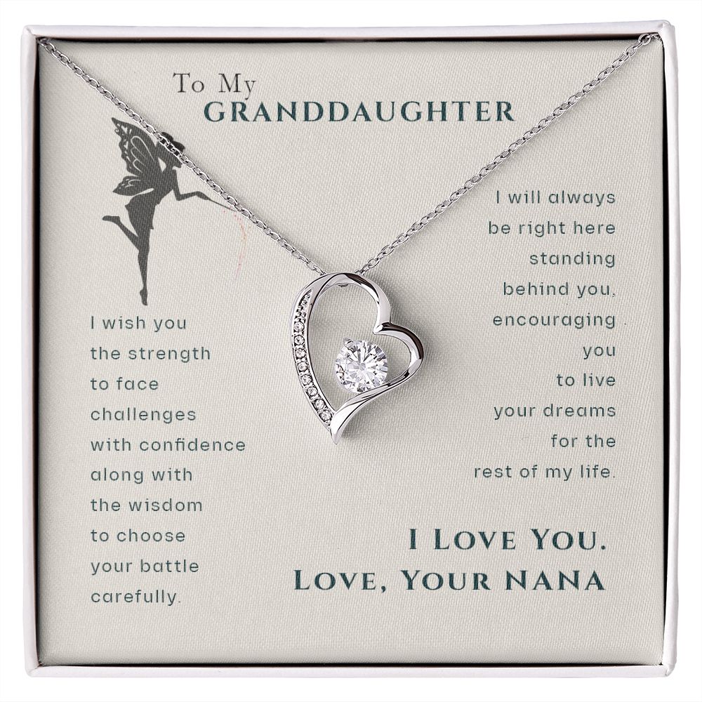 To My Granddaughter Dragonfly Necklace, Gift for Granddaughter From Nana Forever Love Necklace