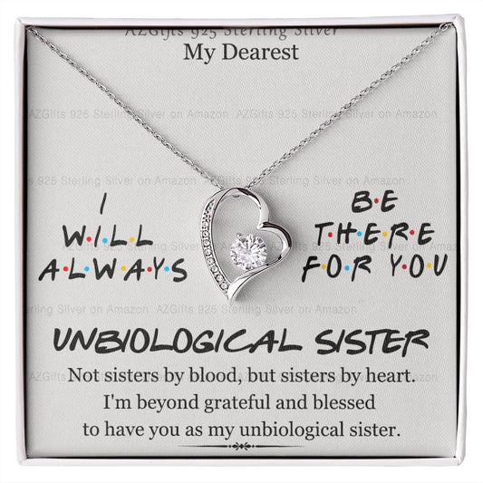 To My Unbiological Sister Necklace Pendant Gift for Soul Sister Unbiological Sister Gift for Women Girls My Unbiological Sister Jewelry Birthday Gift Idea 301 Forever Love Necklace
