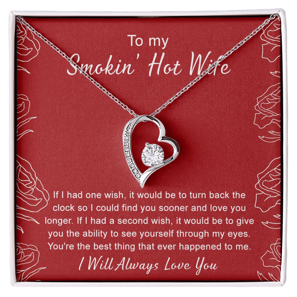 To My Wife Necklace from Husband, Personalized Necklace for Women, Luxury Necklace for Wife from Man Men, Wedding Anniversary Present For Wife, Beautiful Wife Jewelry Christmas Birthday Gifts For Wife4 Forever Love Necklace