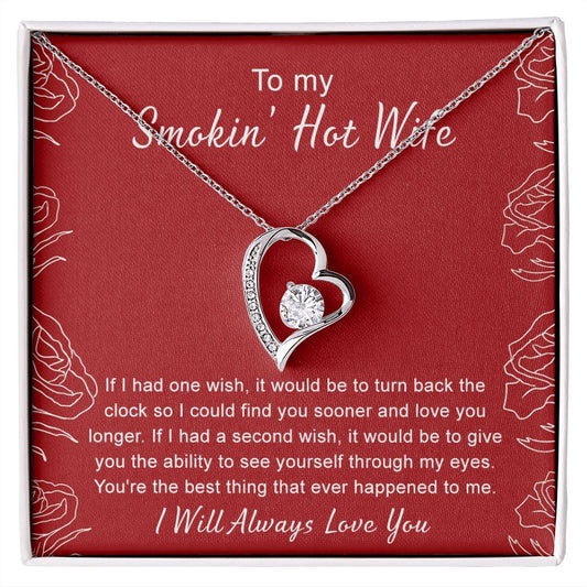 To My Wife Necklace from Husband, Personalized Necklace for Women, Luxury Necklace for Wife from Man Men, Wedding Anniversary Present For Wife, Beautiful Wife Jewelry Christmas Birthday Gifts For Wife4 Forever Love Necklace