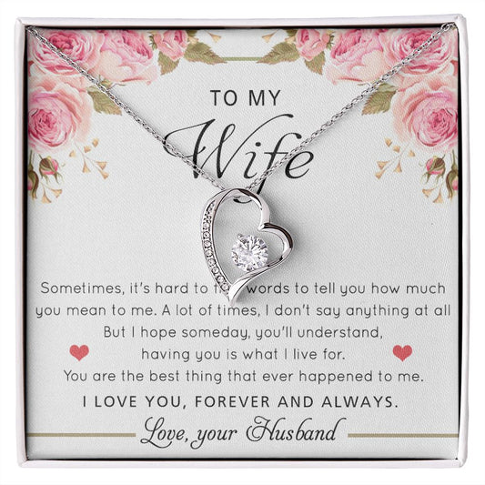 To My Wife Necklace Gift For Wife Birthday Gift For Wife Romantic Gifts For Her Forever Love Necklace