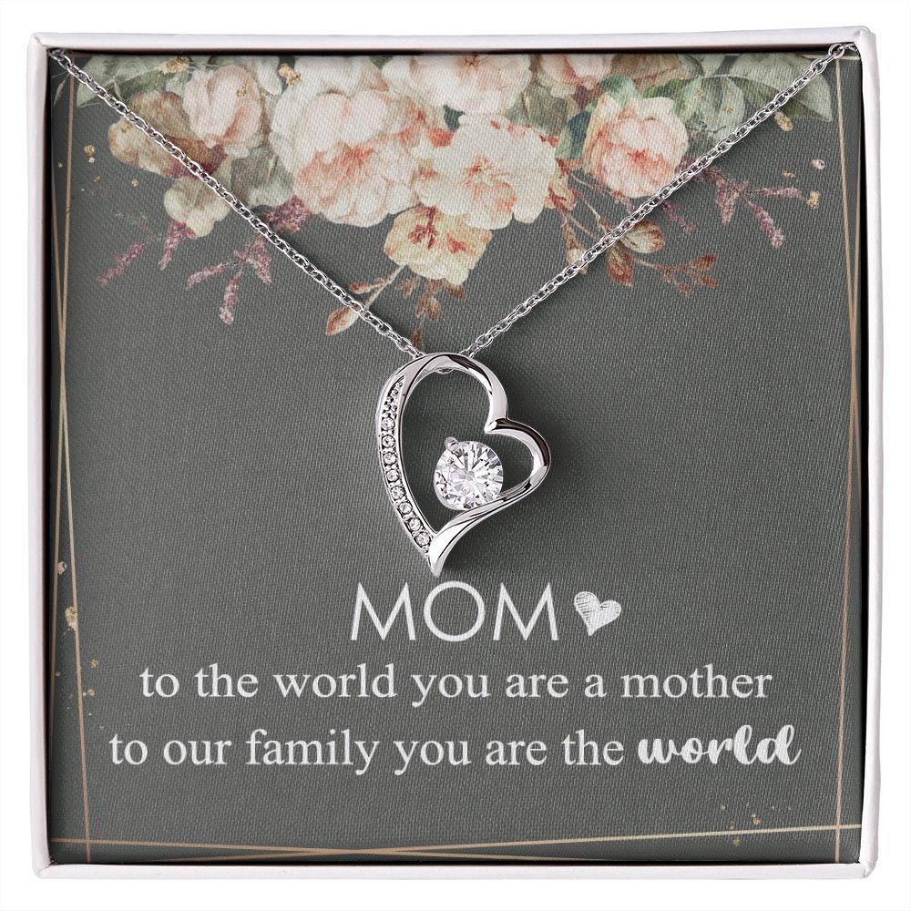 Mom Necklace Gifts for Mom from Daughter to Mom Gifts for Mothers Day from Daughter, To My Mom Necklace from Daughter to Mom Birthday Gifts Necklace with Message Card and Gift Box4 Forever Love Necklace