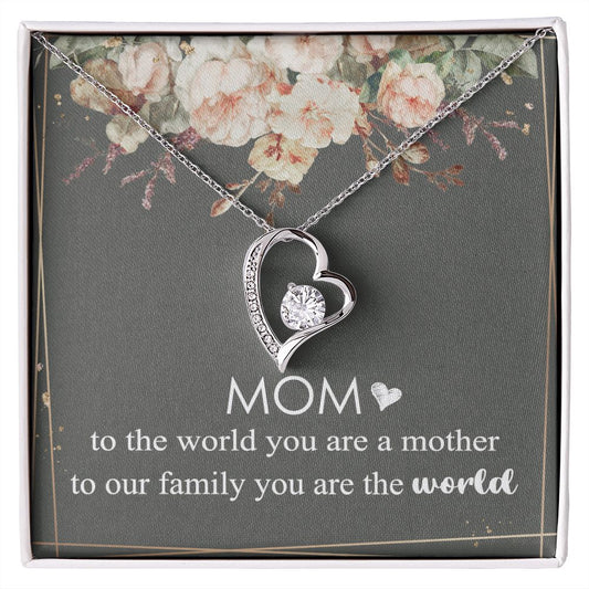 Mom Necklace Gifts for Mom from Daughter to Mom Gifts for Mothers Day from Daughter, To My Mom Necklace from Daughter to Mom Birthday Gifts Necklace with Message Card and Gift Box4 Forever Love Necklace
