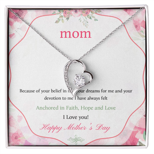 Mom Necklace Gifts for Mom from Daughter to Mom Gifts for Mothers Day from Daughter, To My Mom Necklace from Daughter to Mom Birthday Gifts Necklace with Message Card and Gift Box12 Forever Love Necklace