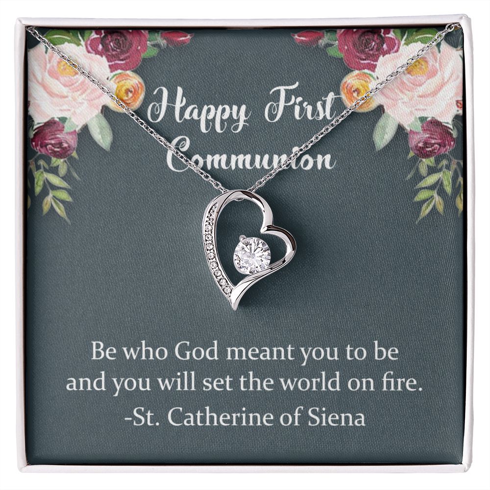 First Communion Necklace, First Communion Gift, First Holy Communion, 1st Communion, Gifts For Girl First Communion Congrats Graduation Pendants Gift For Daughter, Granddaughter, Niece Forever Love Necklace
