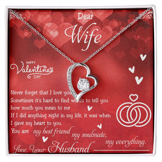 To My Wife Necklace, Wedding Anniversary Jewelry For Women, Necklace For Wife from Husband, Gift For Wife Birthday Gifts From Husband Necklace, Jewelry With Message Card In A Gift Box4 Forever Love Necklace