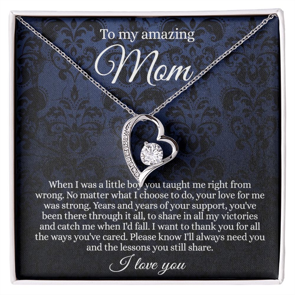 Gift for Mom Necklace, To My Beautiful Mom Love Knot Necklace Card, Mother’s Day Gift For Mom From Son, Thank You Mom Gift, Custom Jewelry Necklace For Mom Forever Love Necklace
