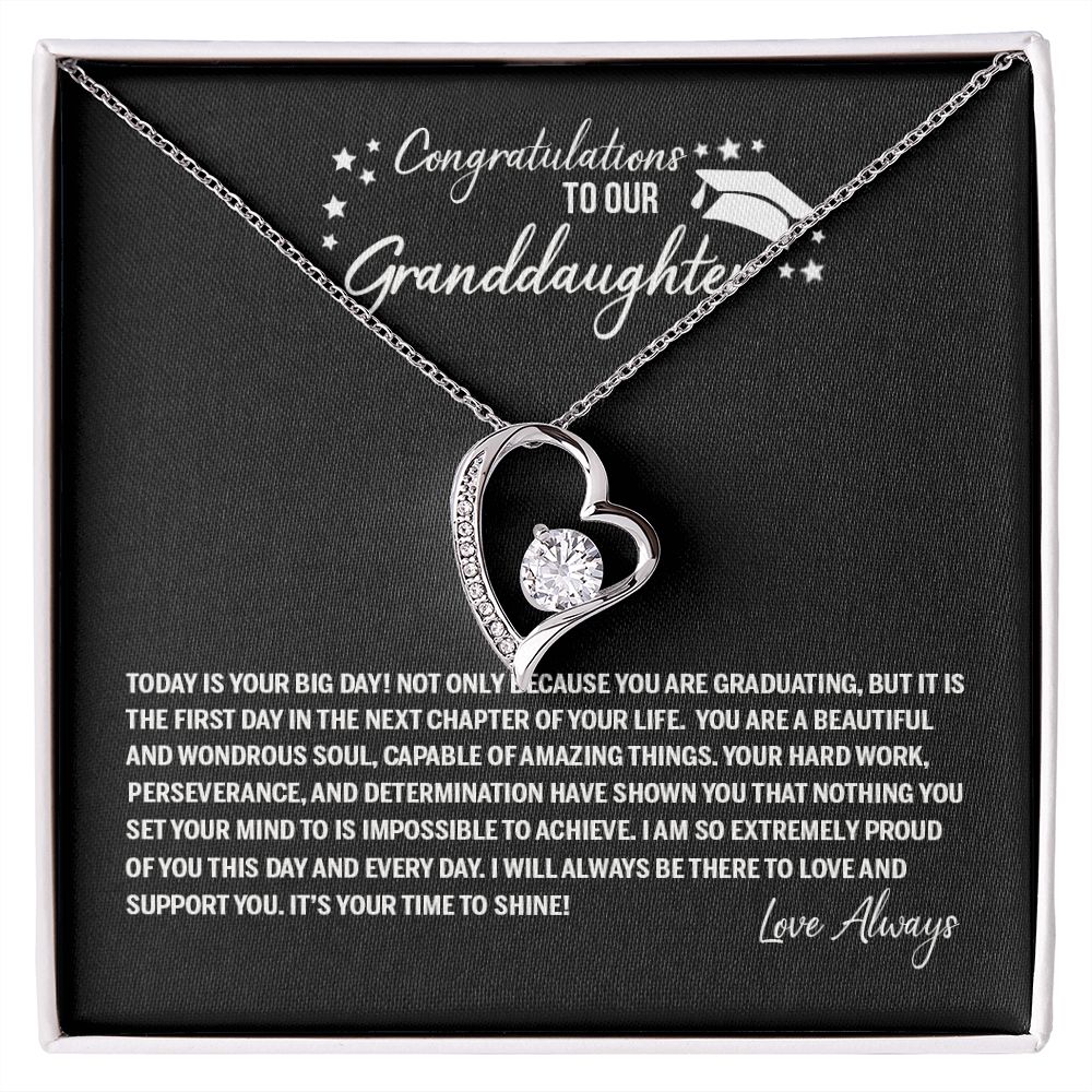 To Our Granddaughter Necklace From Grandparents Sentimental Gifts Birthday Gift Chirstmas Anniversary Unique Jewelry For Girl Senior High School College Grad Necklace Graduation Pendant Gifts Forever Love Necklace