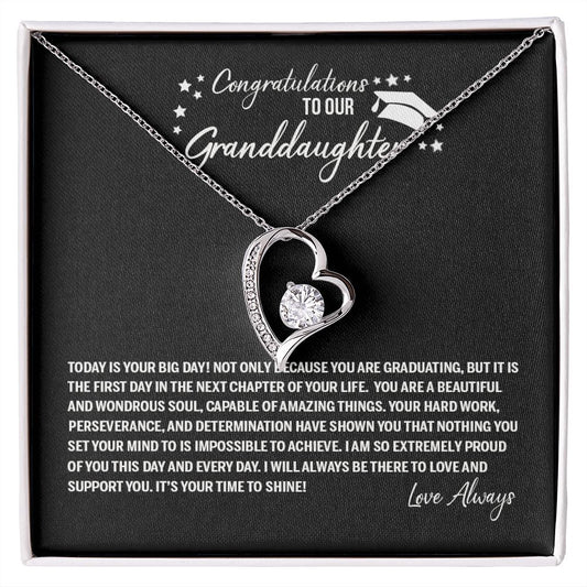 To Our Granddaughter Necklace From Grandparents Sentimental Gifts Birthday Gift Chirstmas Anniversary Unique Jewelry For Girl Senior High School College Grad Necklace Graduation Pendant Gifts Forever Love Necklace
