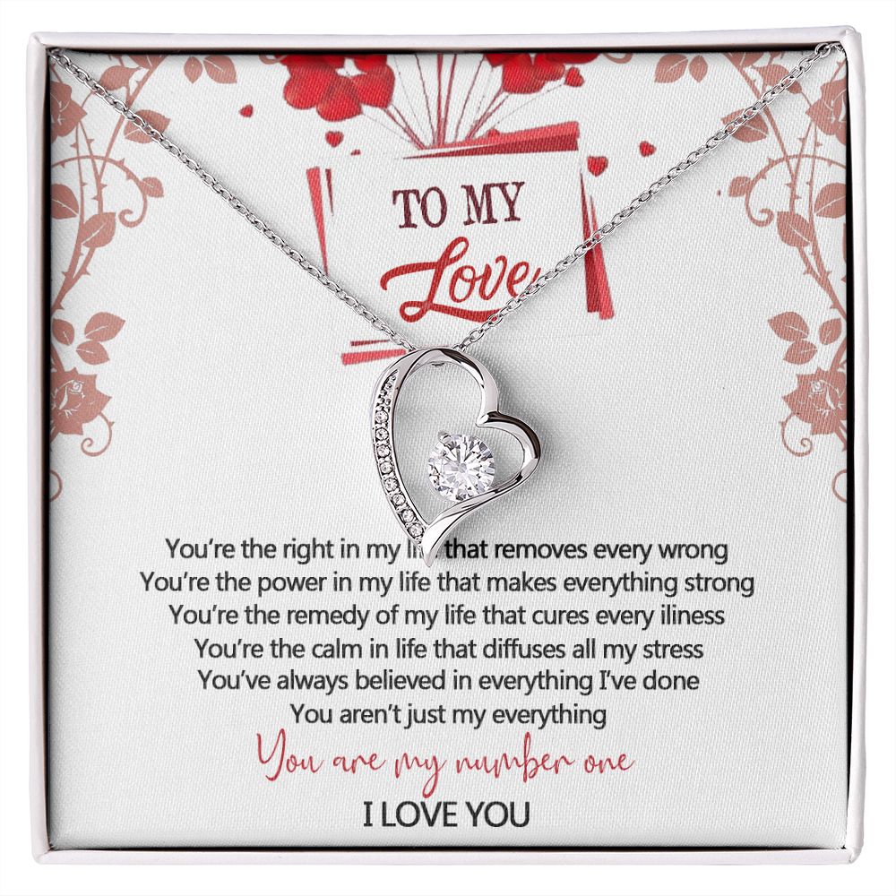 To My Love Interlocking Hearts Necklace With Box Message Card, Gift For My Love Forever Love Necklace