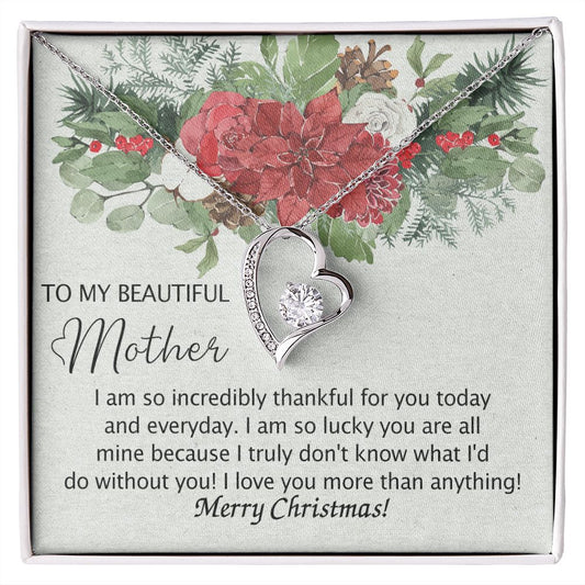 To My Mother Necklace from Daughter Pendant for Mom Christmas Pendant Inspirational Gift from Son to Mom Personalized Necklace Gift for Mother Fiance Christmas Present from Child 301 Forever Love Necklace