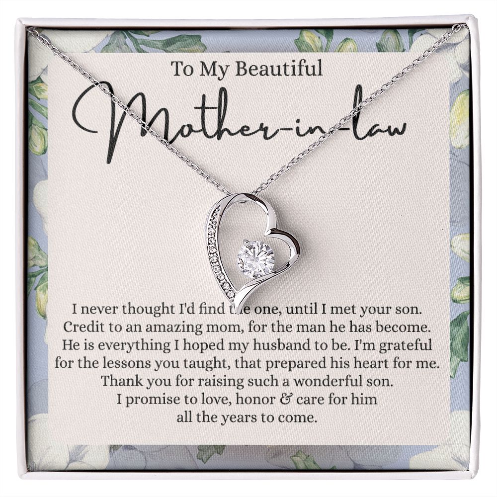 Mother in Law Necklace, Jewelry for Women, Future Mother in Law Gifts from Daughter in Law, Mother of Bride Gifts For Mother in Law, Birthday Gifts For Mother In Law From Daughter In Law Forever Love Necklace