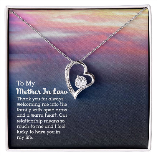 Mother in Law Necklace, Jewelry for Women, Future Mother in Law Gifts from Daughter in Law, Mother of Bride Gifts For Mother in Law, Birthday Gifts For Mother In Law From Daughter In Law13 Forever Love Necklace