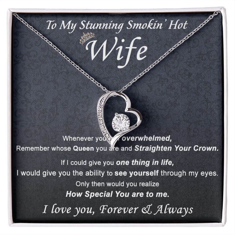 To My Wife Necklace from Husband, Personalized Necklace for Women, Luxury Necklace for Wife from Man Men, Wedding Anniversary Present For Wife, Beautiful Wife Jewelry Christmas Birthday Gift For Wife21 Forever Love Necklace