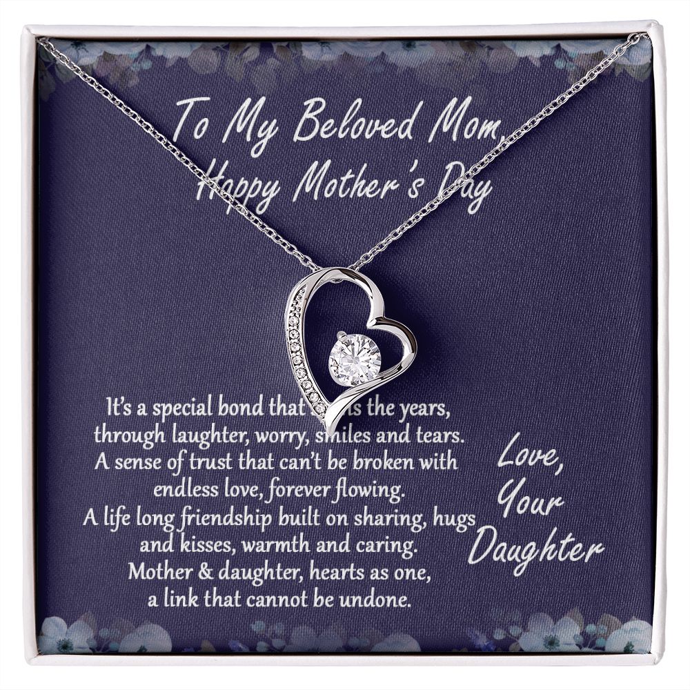 Mom Necklace Gifts for Mom from Daughter to Mom Gifts for Mothers Day from Daughter, To My Mom Necklace from Daughter to Mom Birthday Gifts Necklace with Message Card and Gift Box2232 Forever Love Necklace