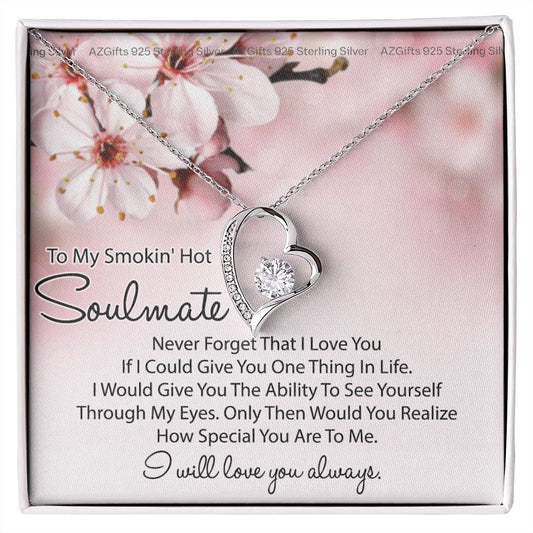 To My Smokin Hot Soulmate Necklace, Birthday Necklace For Wife, Anniversary Gift 2 Forever Love Necklace
