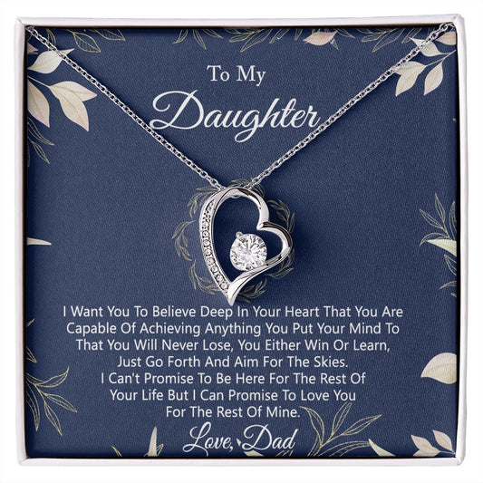 Gift For Daughter from Dad Daughter Father Necklace for Daughter Gift from Dad To My Daughter Necklace Daughters Birthday Christmas Jewelry Birthday Gifts for Women Girls Forever Love Necklace