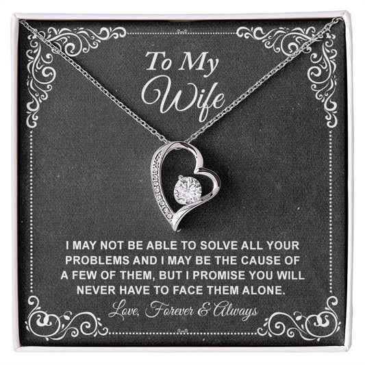To My Wife Necklace, Gift For Wife From Husband, Anniversary Gift, Valentine's Forever Love Necklace
