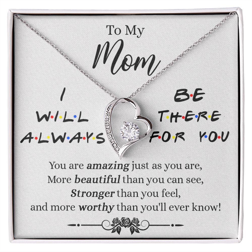 Mother Daughter Necklace Gifts For Mom Birthday Christmas Mothers Day Present To My Mom Jewelry Pendant Message Card Gift Box Forever Love Necklace