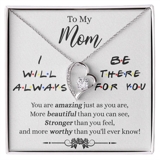 Mother Daughter Necklace Gifts For Mom Birthday Christmas Mothers Day Present To My Mom Jewelry Pendant Message Card Gift Box Forever Love Necklace