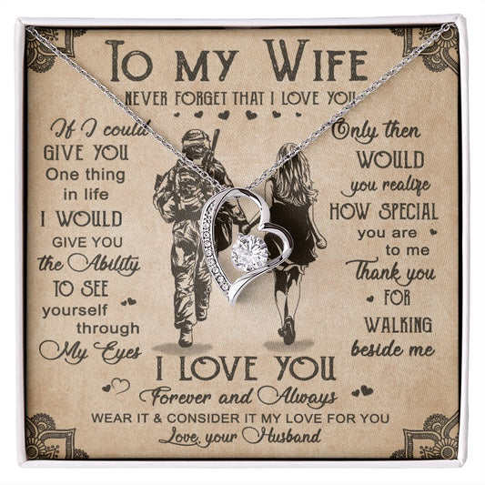 Birthday Gifts For Wife, Necklace Gifts For Wife From Husband, To My Wife Jewelry For Women , To My Wife Necklace  from Husband Wedding Anniversary Present For Wife, Beautiful Wife Jewelry Christmas20 Forever Love Necklace