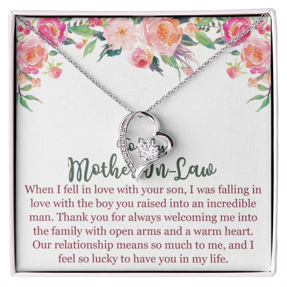 To My Mom In Law Necklace Pendant Gift From Son Happy Mother's Day Gift For Mom Birthday, Anniversary Love With Your Son Forever Love Necklace