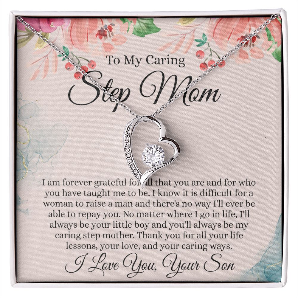 To My Step Mom Gift, Step Mom Necklace, Step Mom Gift From Son, Step Mom Mother's Day Gift From Step Son, Step Mom Birthday Gift, Step Mom Gift Necklace from Step Son Forever Love Necklace