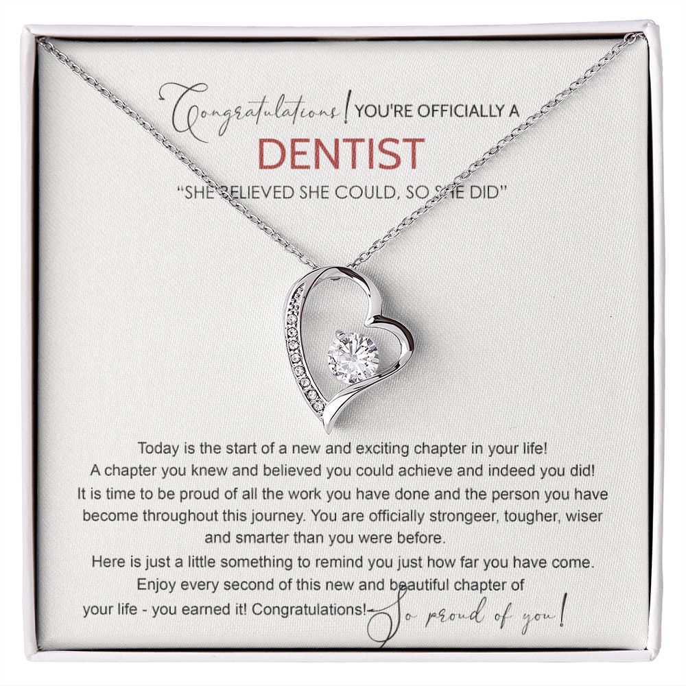 Dentist Graduation Gift Necklace, Dental Student Graduation Gift, Doctor of Dental Medicine Graduate, Dentist Jewelry Dentist Necklace For Daughter Sister Necklace For Her Granddaughter Forever Love Necklace