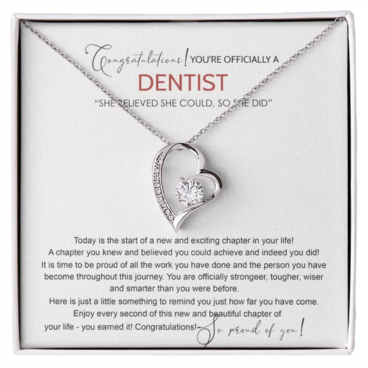 Dentist Graduation Gift Necklace, Dental Student Graduation Gift, Doctor of Dental Medicine Graduate, Dentist Jewelry Dentist Necklace For Daughter Sister Necklace For Her Granddaughter Forever Love Necklace