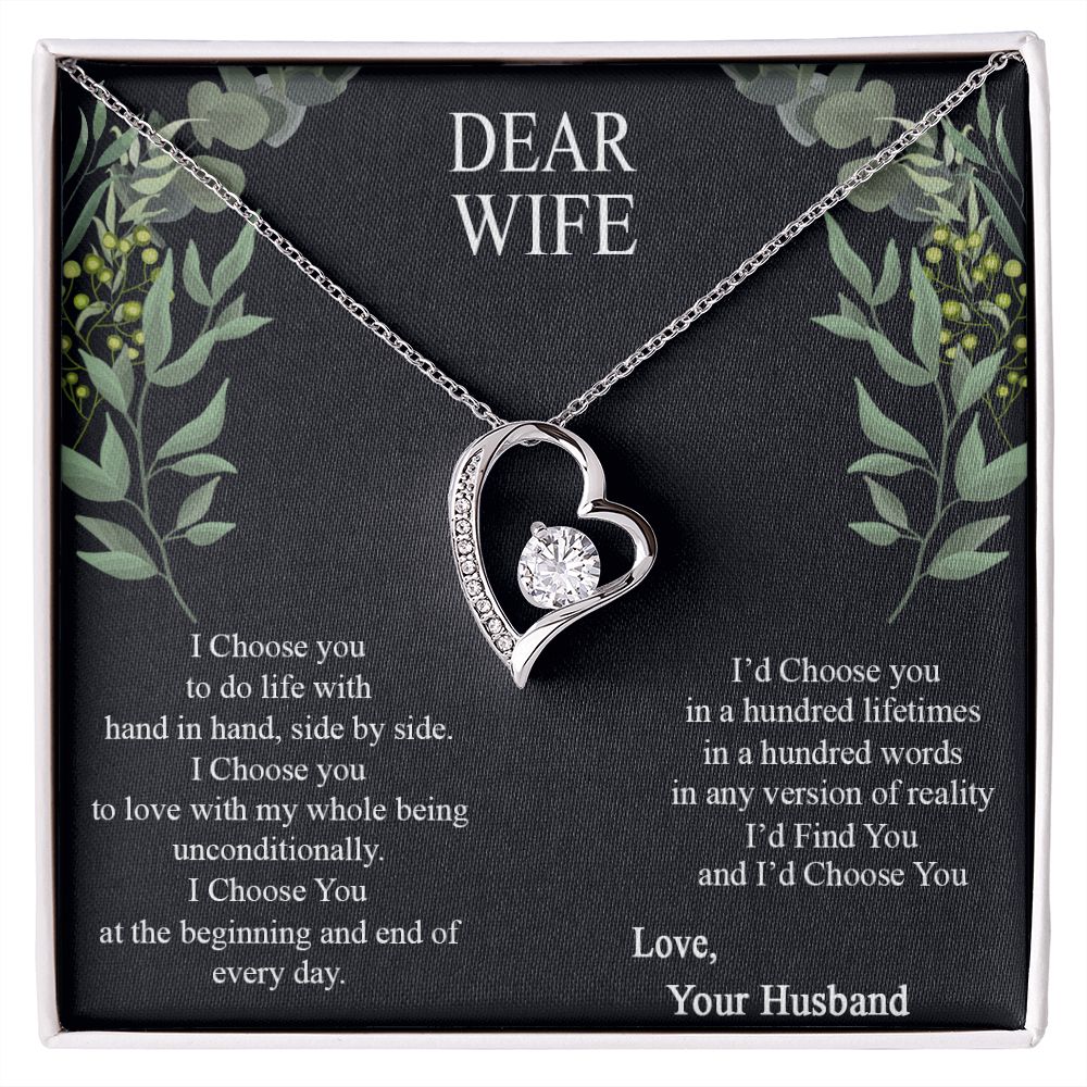 Birthday Gifts For Wife, Necklace Gifts For Wife From Husband, To My Wife Jewelry For Women , To My Wife Necklace  from Husband Wedding Anniversary Present For Wife, Beautiful Wife Jewelry Christmas12 Forever Love Necklace