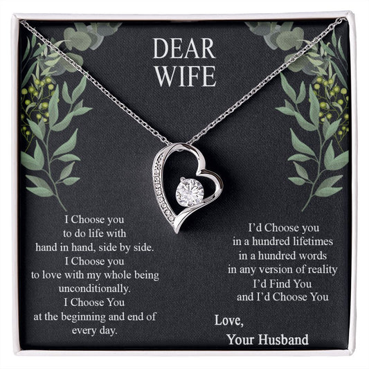 Birthday Gifts For Wife, Necklace Gifts For Wife From Husband, To My Wife Jewelry For Women , To My Wife Necklace  from Husband Wedding Anniversary Present For Wife, Beautiful Wife Jewelry Christmas12 Forever Love Necklace