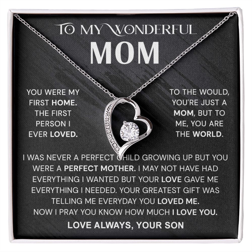 To My Wonderful Mom Necklace, Mom From Son Gift, Gift for Mother's Day From Son, Gift for Mom, Mother Gift from Son Necklace, Son to Mom Gifts, Mom gifts, Mothers Day Gift From Son Forever Love Necklace