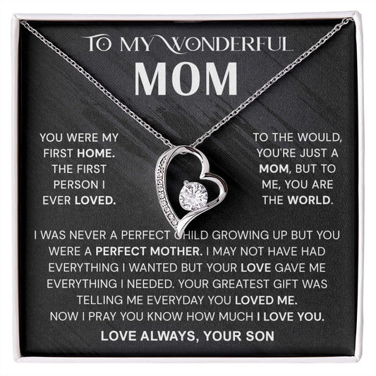 To My Wonderful Mom Necklace, Mom From Son Gift, Gift for Mother's Day From Son, Gift for Mom, Mother Gift from Son Necklace, Son to Mom Gifts, Mom gifts, Mothers Day Gift From Son Forever Love Necklace