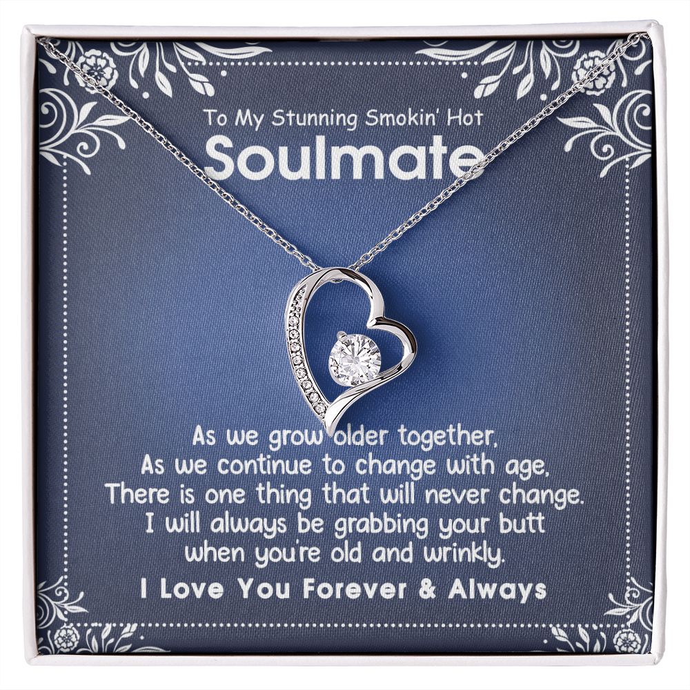 To My Smokin Hot Soulmate Necklace - Wife Gifts From Husband To My Wife Necklace, Gift for Her Romantic, Girlfriend Gifts Necklace for Wife from Men Includes Message Card and Gift Box 5 Forever Love Necklace