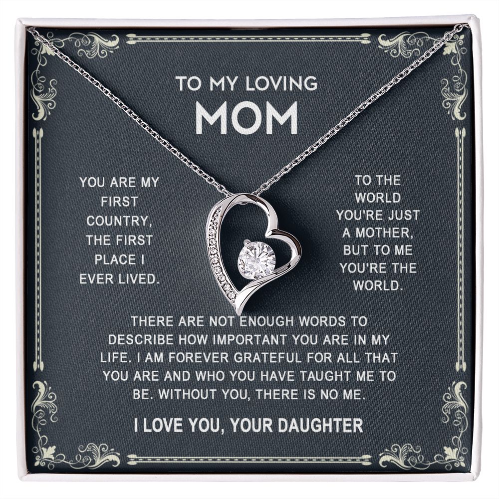 To My Mom Necklace, Gift For Mom, Mother's Day Gift from Daughter, Mom Jewelry Gift for Mothers Day, Birthday Gift for Mother, Moms Gift from Daughter Son, Necklace for Mom Mother 14 Forever Love Necklace