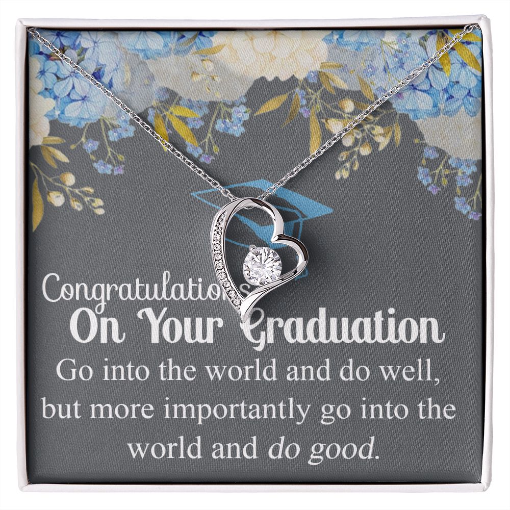 Graduation Gift Necklace For Girls, Graduation Jewelry, College, High School Congrats Graduation Pendants Gift For Daughter, Granddaughter, Niece, Sister Forever Love Necklace