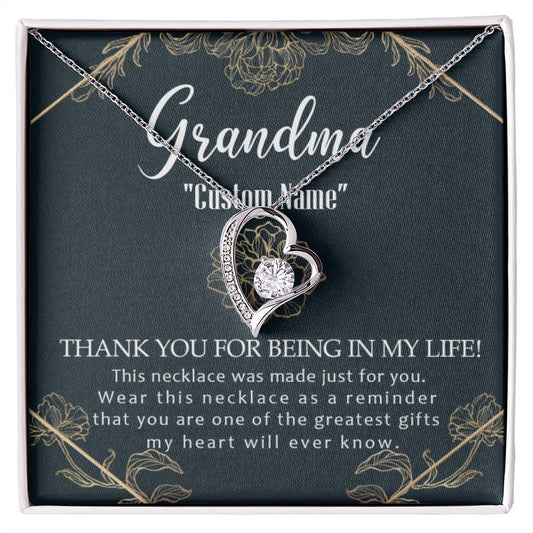 To My Grandma Necklace, Gift for Grandmother Necklace, Mothers Day Gift For Grandma Nana, Grandma Jewelry From Grandchildren GrandKids , Jewelry Box Gift For Grandma Grandmother1 Forever Love Necklace