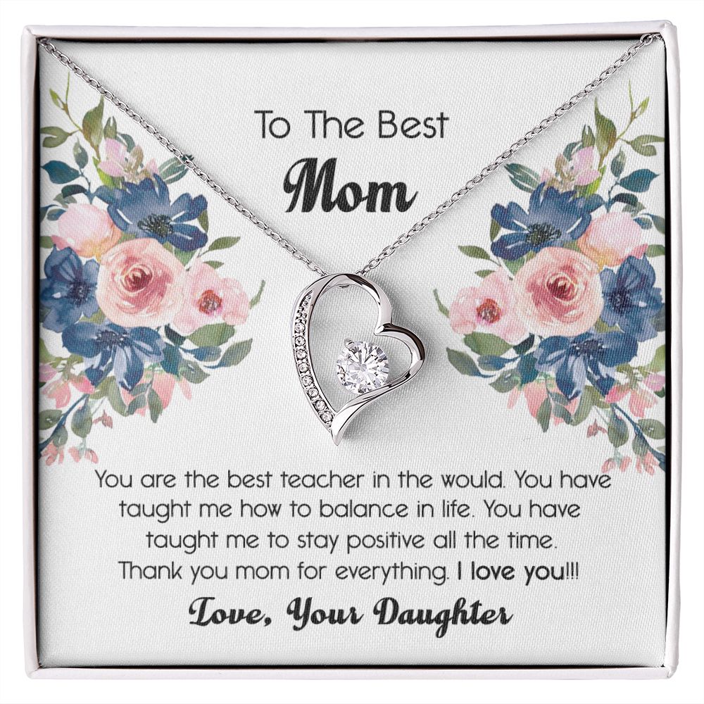 To My Mom Necklace, Gift For Mom, Mother's Day Gift from Daughter, Mom Jewelry Gift for Mothers Day, Birthday Gift for Mother, Moms Gift from Daughter Son, Necklace for Mom Mother 7 Forever Love Necklace