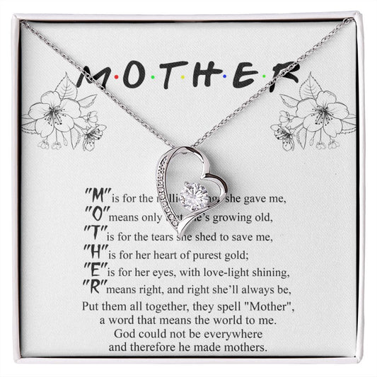 Mom Necklace Gifts for Mom from Daughter to Mom Gifts for Mothers Day from Daughter, To My Mom Necklace from Daughter to Mom Birthday Gifts Necklace with Message Card and Gift Box2224 Forever Love Necklace
