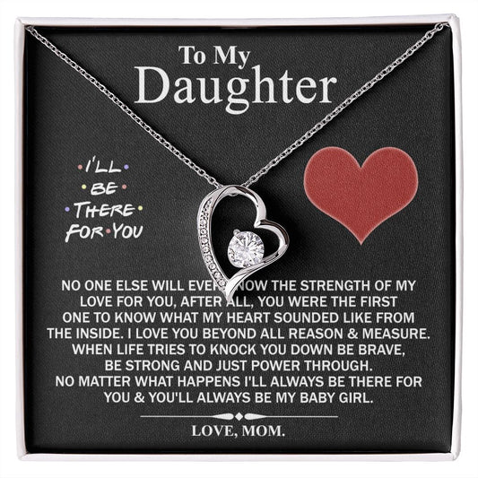 Mother Daughter Gift Ideas, To My Daughter Gift Necklace from Mom, Jewelry Pendant Present for Daughter, Birthday Christmas Gift Graduation Gifts for Daughters, Mother and Daughter Necklace 2138 Forever Love Necklace