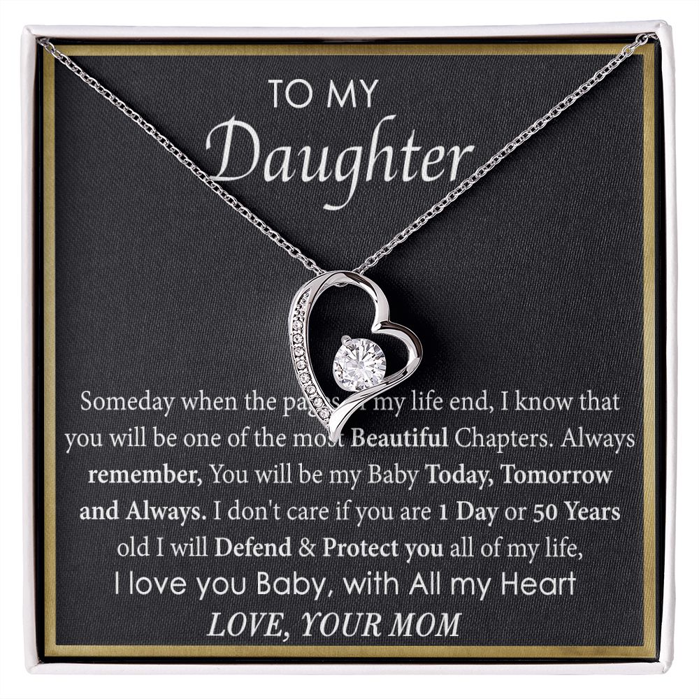 Mother Daughter Gift Ideas, To My Daughter Gift Necklace from Mom, Jewelry Pendant Present for Daughter, Birthday Christmas Gift Graduation Gifts for Daughters, Mother and Daughter Necklace 2136 Forever Love Necklace
